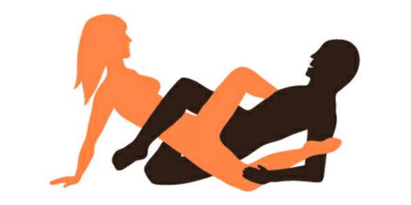 Scissors version of the sex helicopter position with intertwined legs and eye contact for a unique angle and sensation