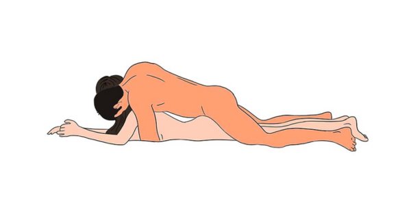 Person in the Flatiron position, similar to the Cowboy sex position