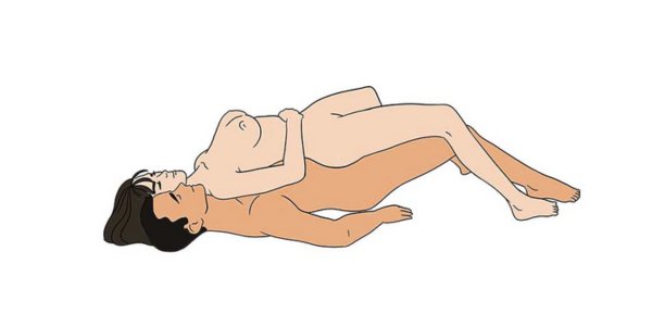 Spooning sex position