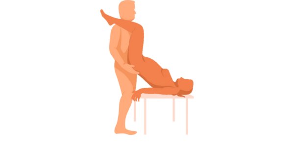 broken eagle sex position with butterfly pose showing bent legs and open hips for deep penetration